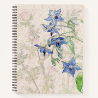 Starflower Borage Wildflower Flowers Notebook