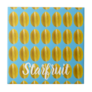 Starfruit Carambola Pattern Fruit for Vegan Ceramic Tile