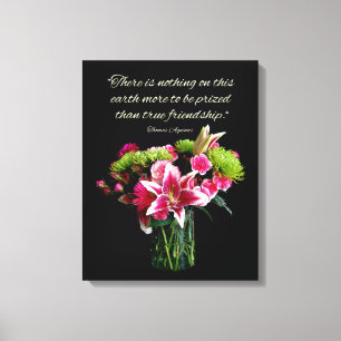 Stargazer Bouquet Friendship Quote Canvas Print
