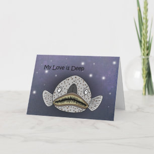 Stargazer Fish My Love Is Deep Funny Anniversary Card