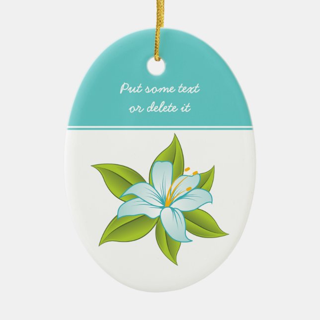 Stargazer light blue lily custom ornament (Front)