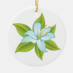 Stargazer light blue lily custom ornament