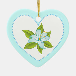 Stargazer light blue lily custom ornament