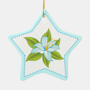 Stargazer light blue lily custom ornament