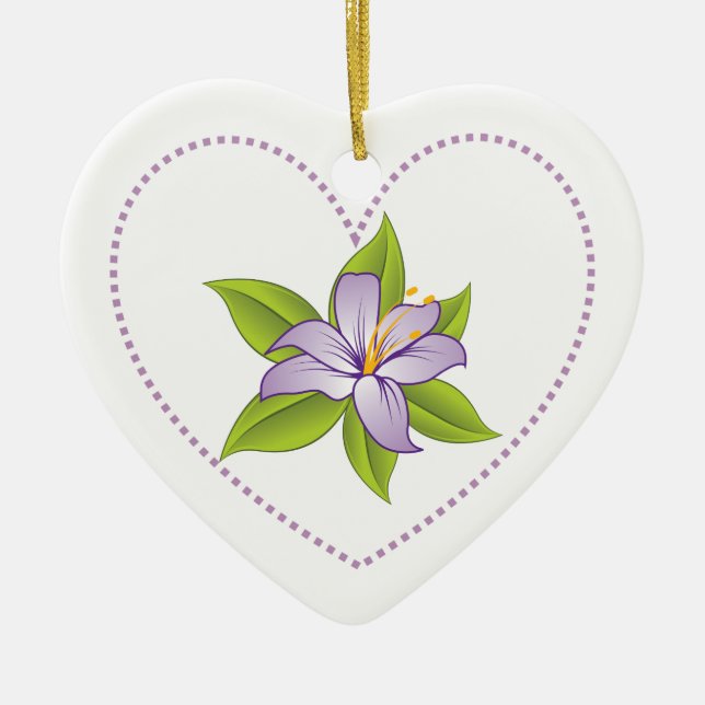 Stargazer lilac purple lily custom ornament (Front)
