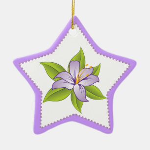 Stargazer lilac purple lily custom ornament