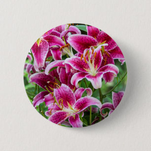Stargazer Lilies 6 Cm Round Badge