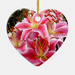 "Stargazer" Lilies Ceramic Ornament