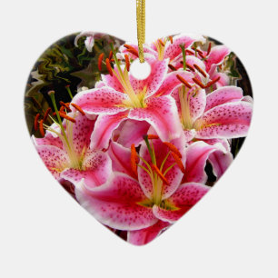 "Stargazer" Lilies Ceramic Ornament