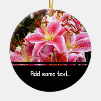 "Stargazer" Lilies Ceramic Ornament