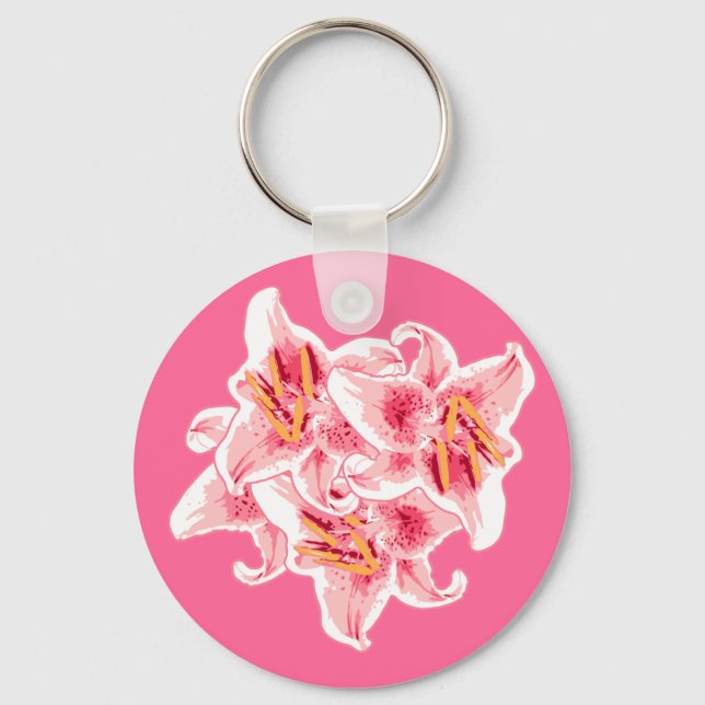 Stargazer Lilies Key Ring (Front)