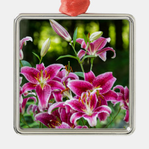 Stargazer Lilies Metal Ornament