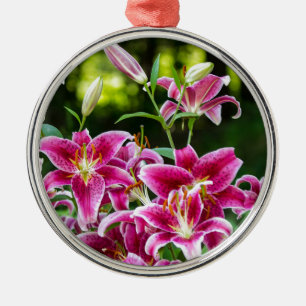 Stargazer Lilies Metal Ornament