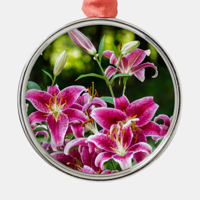Stargazer Lilies Metal Ornament (Front)