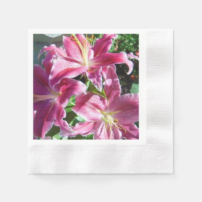 stargazer lilies napkin (Front)