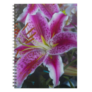 Stargazer Lilies Pink and Magenta Flowers Notebook