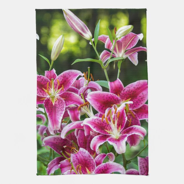 Stargazer Lilies Tea Towel (Vertical)