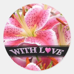 "Stargazer" Lilies with Love Classic Round Sticker