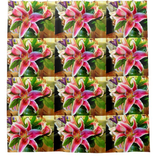 stargazer lillies shower curtain (Front)