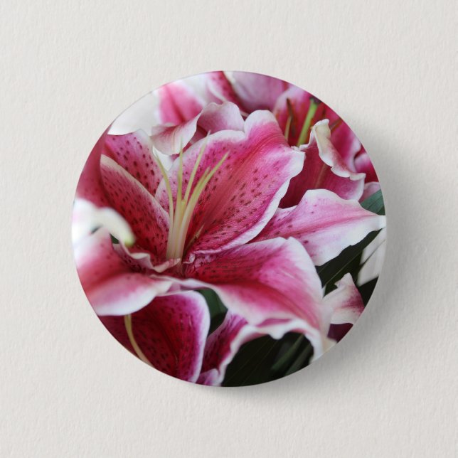 Stargazer Lily 6 Cm Round Badge (Front)