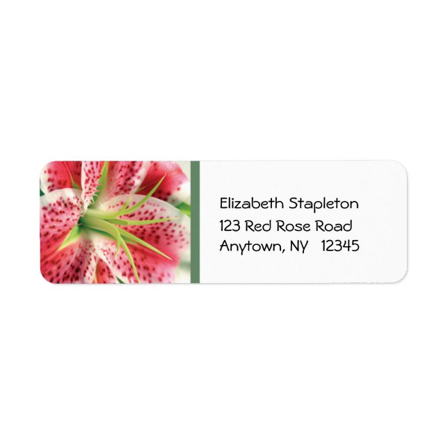 Stargazer Lily Address Label Return Address Label (Front)