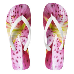 Stargazer Lily Bright Magenta Floral Thongs