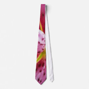 Stargazer Lily Bright Magenta Floral Tie