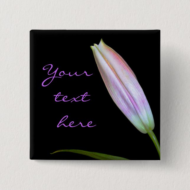 Stargazer Lily Bud 15 Cm Square Badge (Front)