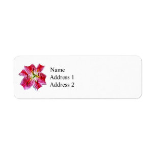 Stargazer Lily Closeup Return Address Label