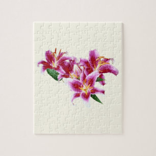 Stargazer Lily Heart Jigsaw Puzzle
