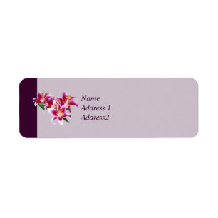 Stargazer Lily Heart Save the Date Return Address Label