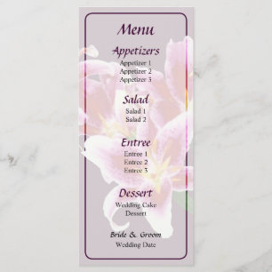 Stargazer Lily Heart Wedding Menu