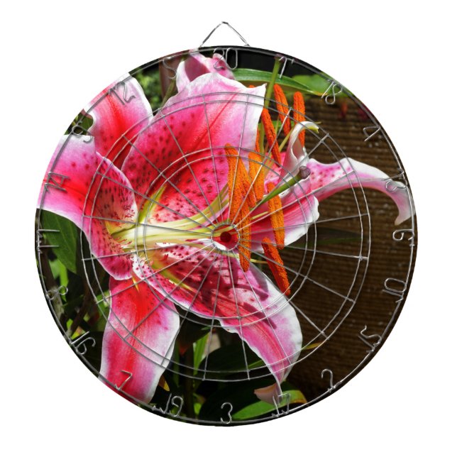 Stargazer Lily Photograph Dartboard (Front)