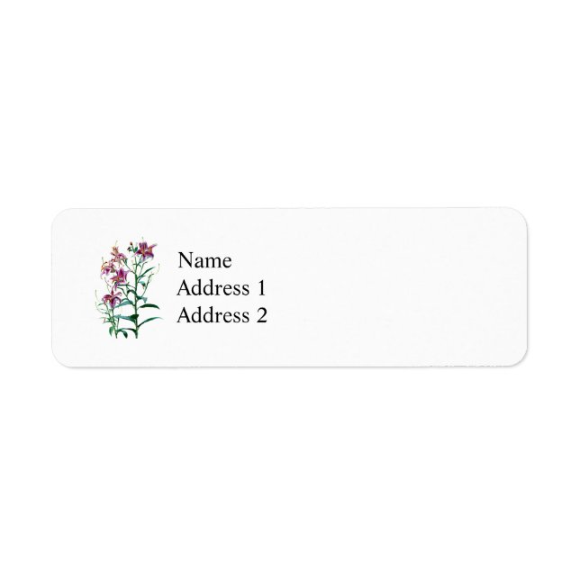 Stargazer Lily Plants Return Address Label (Front)