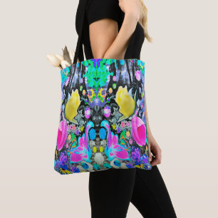 Stargazer Lily, Rose and Pink Hibiscus Collage Tote Bag