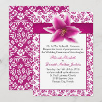 Stargazer Lily Wedding Invitation