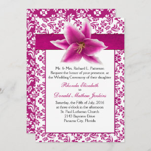 Stargazer Lily Wedding Invitation