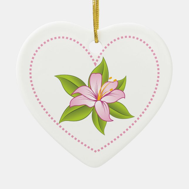 Stargazer pink lily custom ornament (Front)