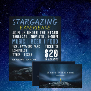 Stargazer Portrait, Planetarium Event Advertising Flyer
