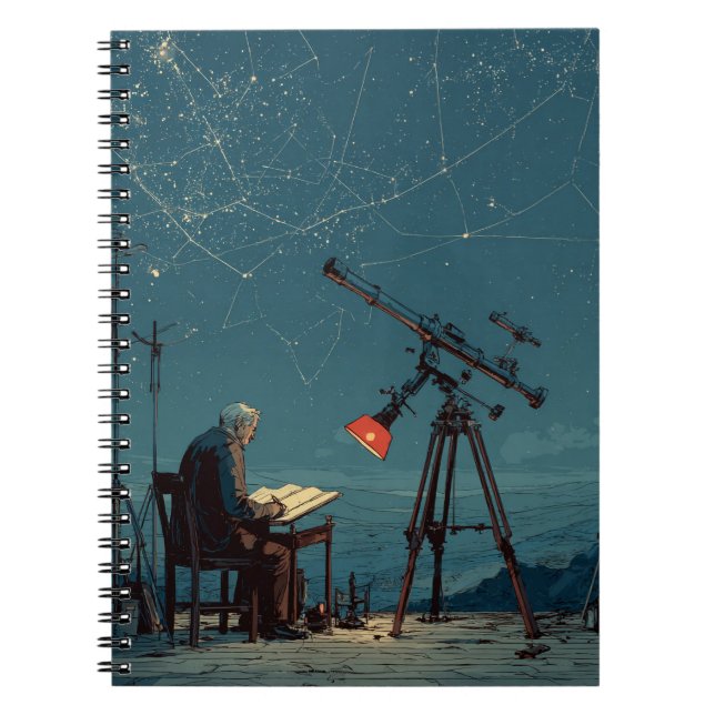 Stargazer Vintage Constellation Sky Notebook (Front)