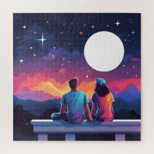 Stargazing Couple Jigsaw Puzzle