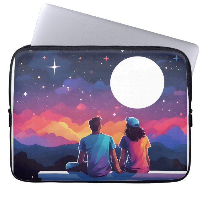 Stargazing Couple Laptop Sleeve (Front)