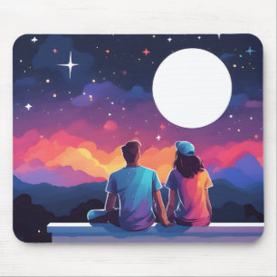Stargazing Couple Mouse Pad