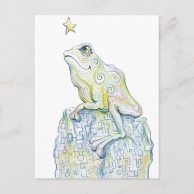 Stargazing Frog Postcard (Front)