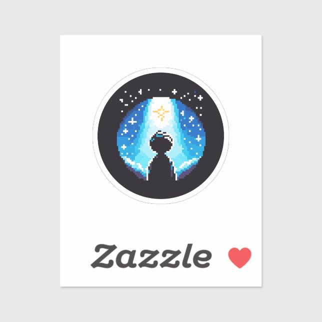 Stargazing Silhouette - Dreamy Pixel Art Night Sky (Sheet)