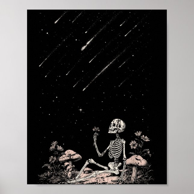Stargazing Skeleton Goth Summer Poster (Front)