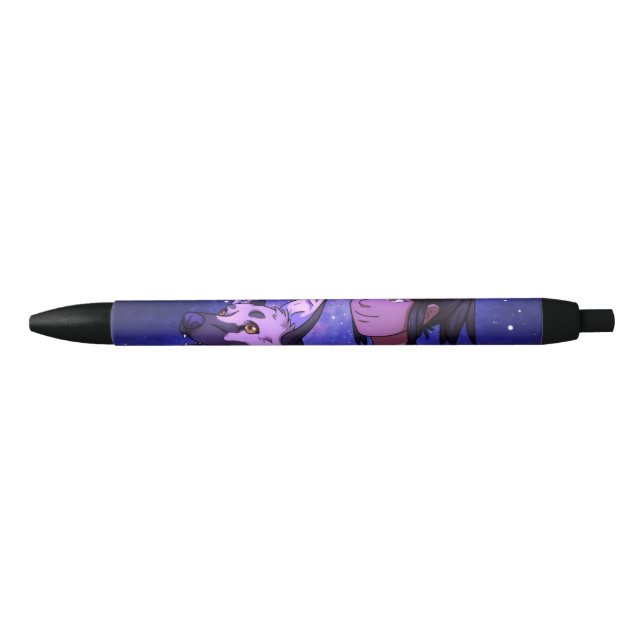 Stargazing with a Dog Black Ink Pen (Front)