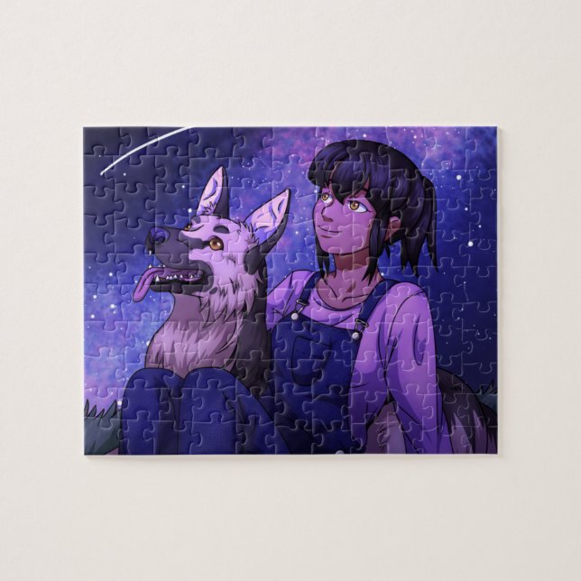 Stargazing with a Dog Jigsaw Puzzle (Horizontal)
