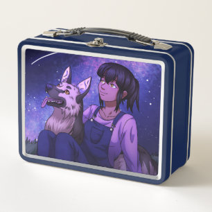 Stargazing with a Dog Metal Lunch Box