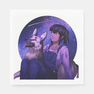 Stargazing with a Dog Napkin